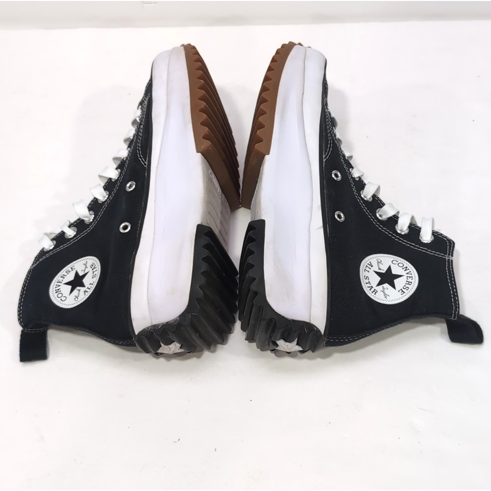 Converse Run Star Hike High Top Platform Sneakers Womens 8.5 Mens 7 Black White - Picture 6 of 16